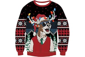 TUONROAD Maglione di Natale Unisex novità Christmas Stampate Ugly Xmas Jumper Girocollo e Maniche Lunghe Maglieria Maglioncino Invernali per Donna Uomo S-XXL