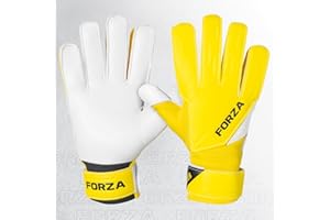 FORZA Club Goalkeeper Gloves - Durable & Comfortable GK Gloves for Juniors & Adults [8 in Pink, Black, Yellow
