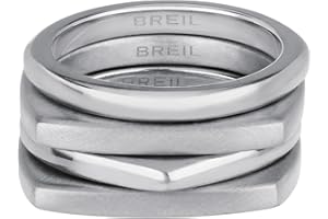 Breil, Collezione New Tetra, Set di 4 Anelli Donna in Acciaio Lucido e Satinato Ideali da Indossare Insieme o Separatamente, Gioielli Donna e Ragazza