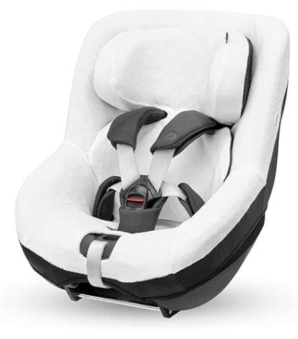 Maxi-Cosi Zomer Autostoelhoes voor RodiFix S i-Size van Biologisch Katoen, Kinderautostoelhoes, Ademend en Vochtabsorberend Materiaal, Machinewasbaar, Duurzaam Katoen, Natural White
