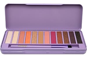 bonvoyage Essentials Hollywood Dreams, Eyeshadow Palette with Brush, Featuring 12 Glitter and Matte Eyeshadow Shades Inspired by Hollywood Divas, Creamy and Blendable Formulas