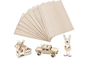 Agoer 8Pcs Basswood Sheets for Crafts 300x200x1.5mm Unfinished Balsa Wood Sheets with Smooth Surfaces,Plywood Sheets Perfect for Laser Cutting,Wood Burning,Architectural Models,Staining,Drawin