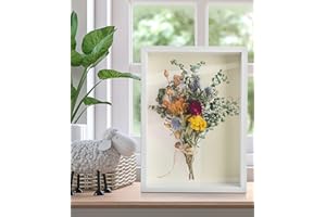 LONGZHUO 3D Bilderrahmen 23 x 32 cm,Bilderrahmen tief 6cm für Objekte bis 6cm,Tiefer Rahmen mit Transparente Glas Rahmen Objektrahmen für Wandbehang oder Desktop (Weiß)