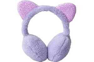 IHCEMIH Orejeras para mujeres y niñas, accesorios de invierno, felpa mullida, ajustables, para adultos, al aire libre, calentador térmico para esquí, correr, orejas de gato, protector contra el viento