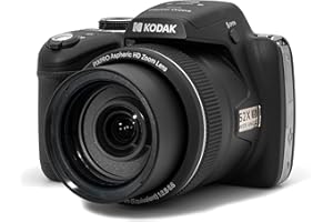 KODAK Pixpro AZ528 - Cámara Digital Bridge de 16 Megapíxeles, Zoom Óptico 52X, Estabilizador Óptico, Pantalla LCD 3 pulgadas, Video Full HD 1080p, Batería Li-ion - Negra