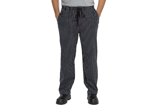 PALLTEX Carlo kockbyxor, herr, kockbyxor, herr, kockbyxor, för män och kvinnor, bagarbyxor med elastisk linning med dragsko XS – 5XL