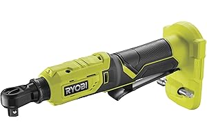 Ryobi - Llave de Carraca ¼'' 18V ONE+ - 1 Velocidad 280 rpm, Par 60Nm, Inversor de Rotación, Cabezal Giratorio, Punta de Extensión - Se Suministra sin Batería, Cargador o Llave de Vaso - R18RW2-0