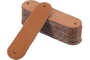 SEWACC 100 Pièces Étiquette En Cuir Faite À La Main Accessoires De Tricot Chapeau Tricoté Chapeau En Cuir Étiquettes Au Crochet Étiquette Artisanale Étiquettes En Cuir Pu Café