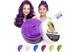 JJKOL Coloration Temporaire Cheveux Hommes et Femmes, Cire Colorante Cheveux Violet, Pour fête Cosplay et Halloween, Effet instantané, Lavable
