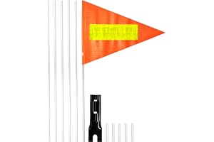 Anley 6Ft cykelsäkerhetsflagga med reflekterande remsa & glasfiberstång & monteringsfäste - Justerbar längd, hög synlighet oc