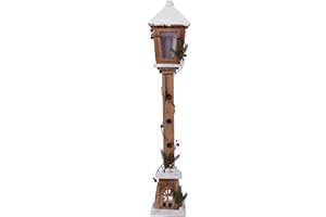 SPETEBO Drewniana latarnia LED 81 cm Dekoracyjna lampa ścieżkowa z 15 diodami LED Dekoracja bożonarodzeniowa Lampa podłogowa
