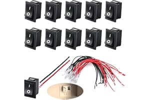 MEUKCEZ 10 peças Interruptor On Off Pequeños Mini Interruptores Basculantes T85 KCD1 101, Pequeño Tipo SPST con 2 Pines, Carcasa PA66 Altamente Resistente a Calor, para Aplicaciones Industriales y Domésticas