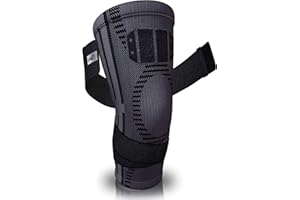 PURE SUPPORT Knee Brace Sleeve with Strap Compression Patella Stabilizer for Meniscus Tear | Arthritis Pain | Running | Basketball | Crossfit | Sports | Gym | Men | Women