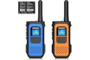 AWANFI Rechargeable Walkie Talkies for Kids Adults 2 Pack, Long Range with 16 Channels 2-Way Radio LCD Display, USB Type C with VOX for Adventure Game, Hiking, Cycling