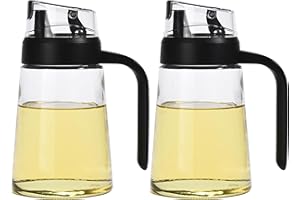 REGAL TRUNK & CO. Regal Trunk Oil Dispenser -Transparent Olive Oil Dispenser Bottle for Kitchen - Modern Kitchen Essential, Perfect for Cooking Oil, Vinegar, Soy Sauce, Wine - Oil Bottles for Kitchen - Glass and S/S