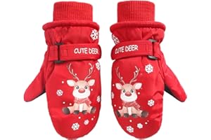 CUINIUNAID Fausthandschuhe Kinder Fäustlinge Kinder Wasserdicht Warm Fleece Weihnachten Kinder Thermohandschuhe für 1-9 Jahre Winterhandschuhe Kinder Schneehandschuhe Kinder Ski Handschuhe
