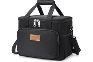 Lifewit Bolsa Termica Porta Alimentos 8.5L(12 Latas), Bolso Comida Trabajo Hombre y Mujer, Lunch Bag para Lonchera, Pequeña Bolsas Nevera Portatil para Playa, Viaje, Work, Negro