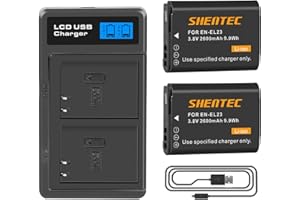 2X Shentec 2600mAh EN-EL23 Batteria di Ricambio Compatibile con Nikon EN-EL23 e Nikon Coolpix P600 P610 P610s B700 P900 P900s S810c Camera