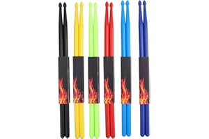 Suwimut 6 Pairs 5A Nylon Drumsticks, Exercise Plastic Drum Sticks, Lightweight and Durable Sticks for Drums, Musical Instrument Percussion Accessories