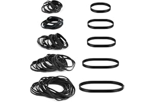 GUANGYUAN 100Stück Schwarze Große Gummibänder 5 Größen von taktischen Gummibändern Heavy Duty Gummiringe, Extra Breite und Dicke Gummibänder Witterungsbeständige Gummibänder für Camping-2.5/4/5/7/8CM*5MM