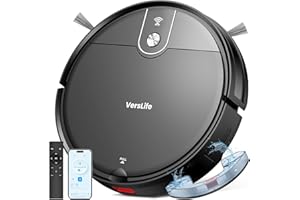 VersLife L6 Robot Aspirapolvere e Lavapavimenti 2 in 1, 4000Pa, Autonomia 120 Minuti, Controllo con App, Telecomando e Alexa, Silenzioso, Auto-ricarica, per Pavimenti Duri, Tappeti e Peli di Animali