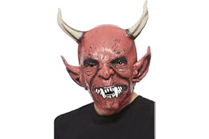 Smiffys Maske Teufelsdämon, Über Kopf, Latex Halloween