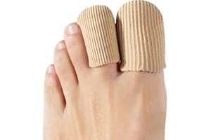 Sumiwish Protectores de punta cerrada, 10 protectores de tela para superficie con forro de gel suave, protectores de la manga del dedo del pie para evitar ampollas, callos y maíz