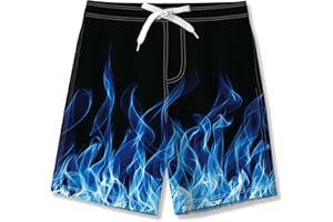 Freshhoodies Slips de Bain Garçon Maillot de Bain Imprimé 3D Short de Plage Short de Surf avec Poches, 5-14 Ans