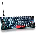 Ussixchare 60 Percent Gaming Keyboard 60% Mechanical Keyboard LED Backlit Ultra Compact Wired Keyboard with Red Switch for Windows Laptop Gamer(61 Blue Samurai)