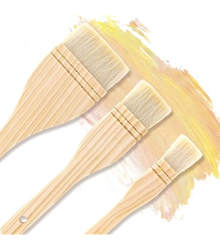 Lot De 4 Pinceaux En Poils De Chèvre Blancs - Pour Aquarelle, Lavage, Fond, Céramique - Tailles 1,5 à 2,5 Pouces