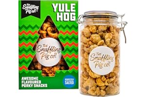 THE SNAFFLING PIG CO Snaffling Pig Yule Hog Pork Crackling Gift Box Perfectly Salted Flavour 160g Gifting Jar, High Protein, Low Carb, Keto Savoury Snack Christmas Gift Stocking Filler