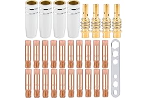 EATBALE MB15 15AK Soportes para Puntas de Contacto de Soldadura Consumible para Soldador MIG, Puntas de Contacto M6 de 0,6 mm, 0,8 mm, 1,0 mm, 1,2 mm, para antorcha de Soldadura MB15 15AK MIG/mag