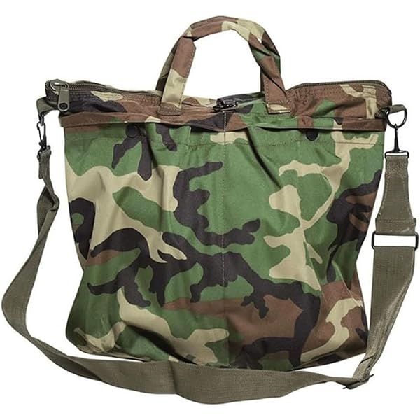 Borsa Porta Casco Pilota In Cordura Verde Militare - 45x50 Cm, Per Softair E Tempo Libero
