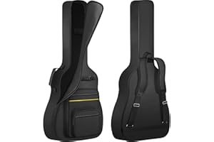 FREEAMG Electric Guitar Bag, Water Resistent Guitar Case Gig Bag with Multi-Pockets 5mm Thick 40 Inch Guitar Bag Carry Case for Acoustic Classical and Electric Guitars(Black)