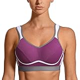 SYROKAN Women's Comfort Sports Bra High Impact Wireless Stretch Bralette for Large Breasts Support Bounce Control