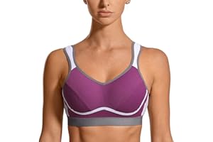 SYROKAN Women's Comfort Sports Bra High Impact for Large Breasts Wireless Stretch Support Bounce Control