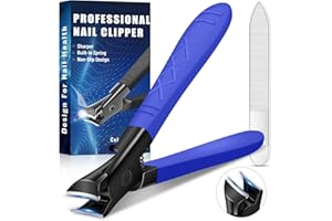 METEOROCK Tagliaunghie Uomo Piedi, Taglia Unghie con Lima per Unghie, Tagliaunghie per Unghie Spesse, tagliaunghie professionale per anziani, per pedicure e manicure (Blu)