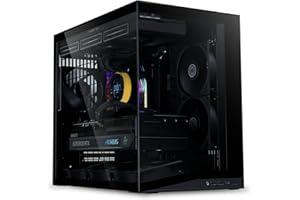 Lian Li O11 Dynamic Mini V2 Flow PC-Gehäuse Schwarz | Kompakter ATX Midi-Tower mit Zwei-Kammer-Design, Tempered Glass und modularem Aufbau - 5 Lüfter vorinstalliert