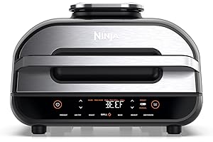 Ninja Foodi MAX Grill & Air Fryer avec Sonde de Cuisson Numérique, 5,7L, 6 Fonctions de Cuisson, Air Fry, Grille, Cuit, Rotis