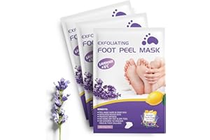 Shefave Fußmaske, 3 Paar Foot Peel Mask, Lavendel Hornhautentferner, Fußpflege, Hornhaut Socken, Fussmaske für Harte, Cracked Haut, Repariert Raue Fersen, Exfoliating Socken für Frauen & Männer