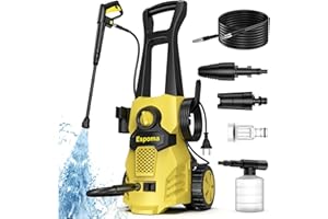 𝟗𝐎% 𝟎𝐟𝐟 Hidrolimpiadora de Alta Presión, Caudal de 380 l/h, 120 Bar, área de Trabajo 30 m²/h, Ideal para Hogar, Jardín y Coche –Incluye Manguera de 7m, Bomba de Aluminio, Radio de Acción 12m
