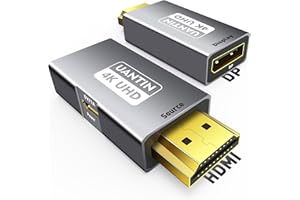 UANTIN HDMI to DisplayPort Adapter (4K 60Hz,1080p 120Hz) Uni-Directional HDMI Male to DP Female Converter for Monitor Compatible with GPU,Laptop,AMD,NVIDIA,PS5,Xbox and More - 1 Pack