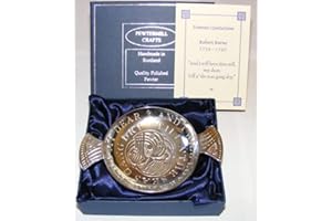 Pewtermill Crafts and I Will Love thee Still, My Dear, Till a' The seas Gang Dry Quaich Size 3.5"