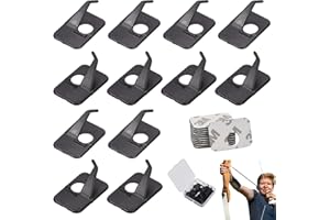 AMIJOUX 12 PCS Arrow Rest for Recurve Bow, Black Plastic Compound Bows Arrow Rest, Adhesive Back Hunting Shooting Targeting Accessory Self-Adhesive Rest for Right Or Left Hand