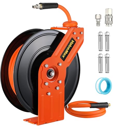Enrouleur Câble Électrique 15m KS TOOLS + Dévidoir Tuyau Automatique 15m Güde - Noir