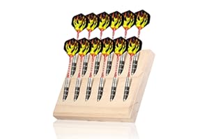 CHCAES Dart Holz Hochwertig Darthalter aus Holz Wand Hängen Dartständer für 12 Dartpfeile für Steeldarts und Softdarts Zubehör für Jede Art von Dartscheibe
