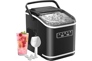 Eiswürfelmaschine, Acmeenjoy Eiswürfelbereiter Ice Maker 9 Eiswürfel in 6-8 Minuten, 12 KG in 24 H, Selbstreinigende Eiswürfelmaschine Kleine für Küche, Büro, Bar und Party
