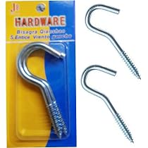 Heavy Duty Galvanized Screw Hooks - 100mm Long, Zinc Plated, For Hanging & Wall Mounting