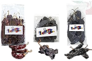 OsoRetail Pack 3x100g Chiles Mexicanos para Cocina Tradicional | Guajillo, Ancho y Pasilla | Aromáticos, Suaves y Llenos de Sabor