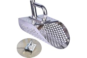 Plutohiker Sand Scoop for Metal Detecting, Stainless Steel Shovel Scoop for Metal Detecting for Adults, for Treasure Hunting，for Beach,Diving, Rust-Proof, Handheld with Removable Design